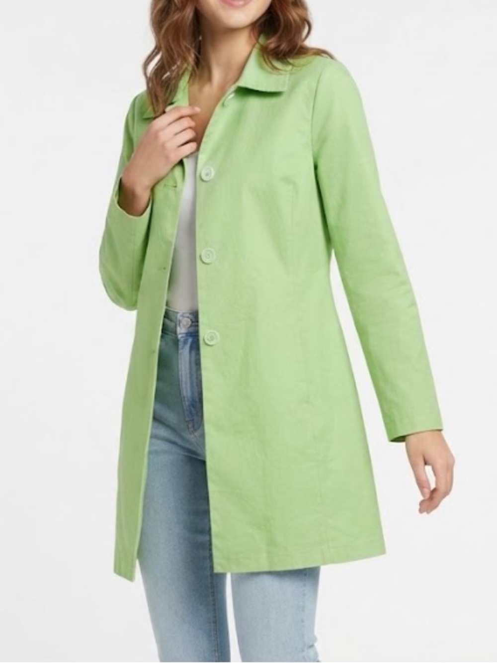GAP Light Green Women's Single-Breasted Coat Size Small